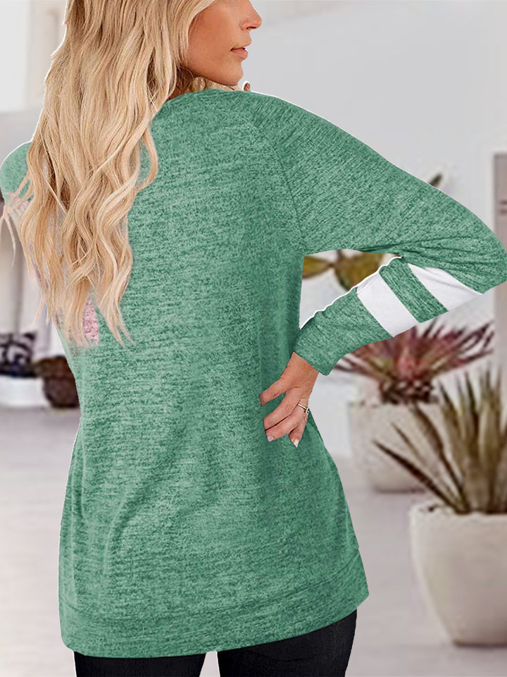 V-Neck Raglan Sleeve T-Shirt - OCEANE