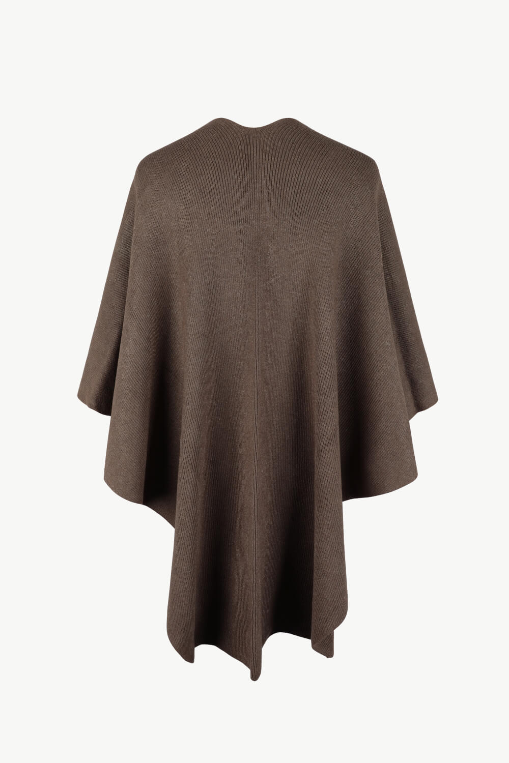 Surplice Neck Pom-Pom Trim Poncho - OCEANE