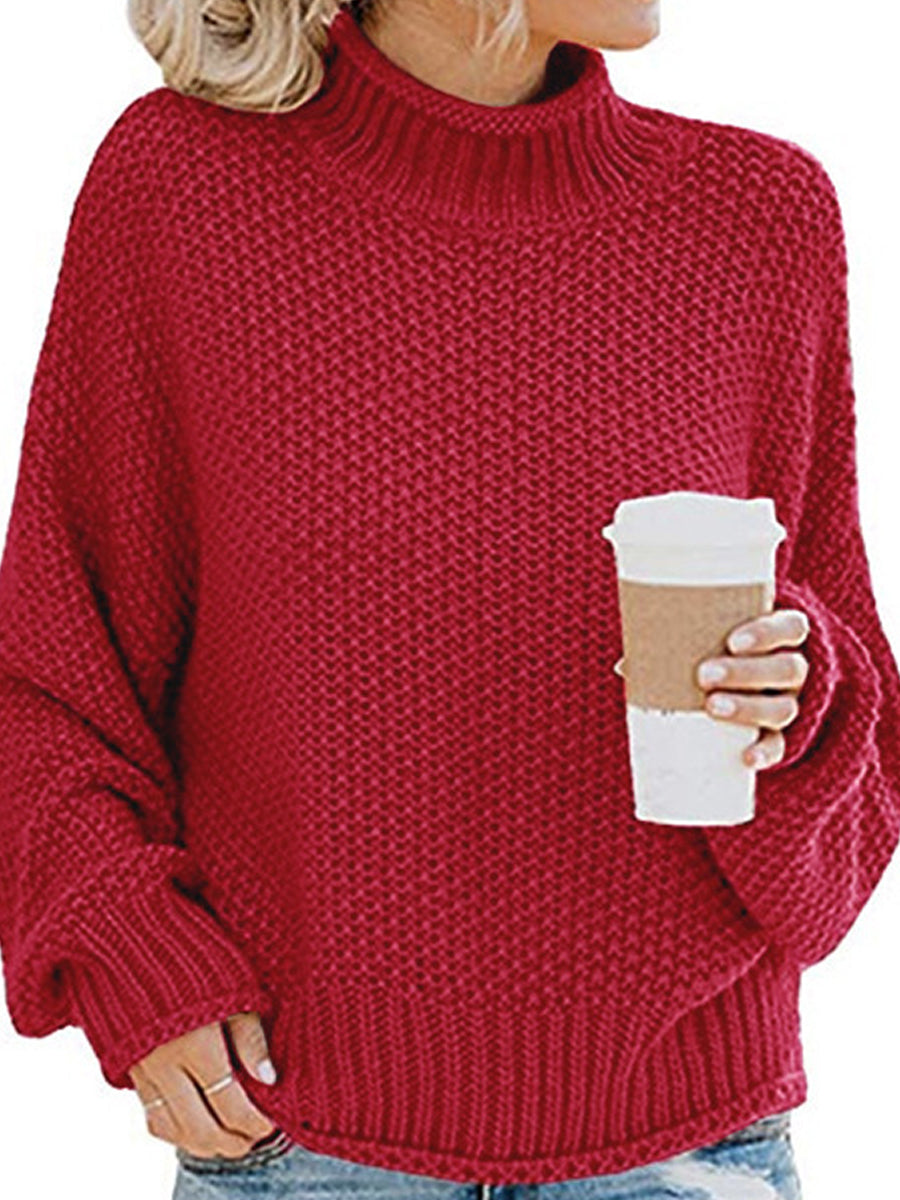 Turtleneck Dropped Shoulder Sweater - OCEANE