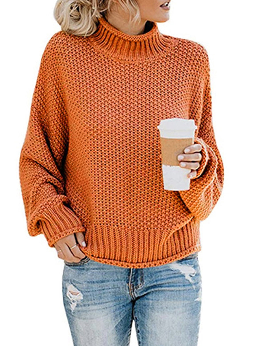 Turtleneck Dropped Shoulder Sweater - OCEANE