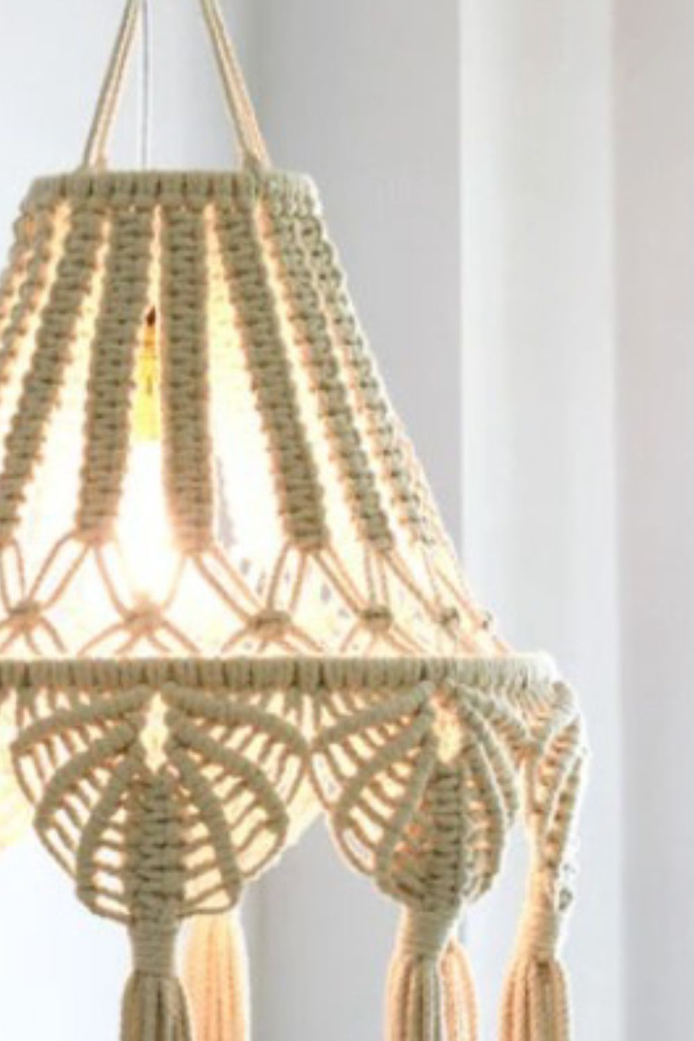 Macrame Hanging Lampshade - OCEANE