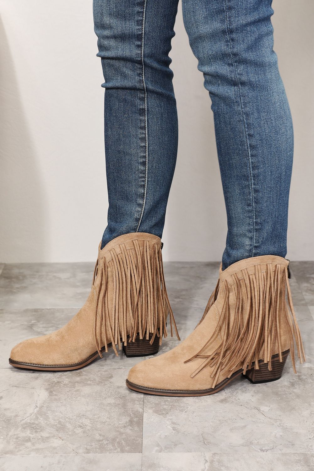 Legend Women's Fringe Cowboy Western Ankle Boots - OCEANE