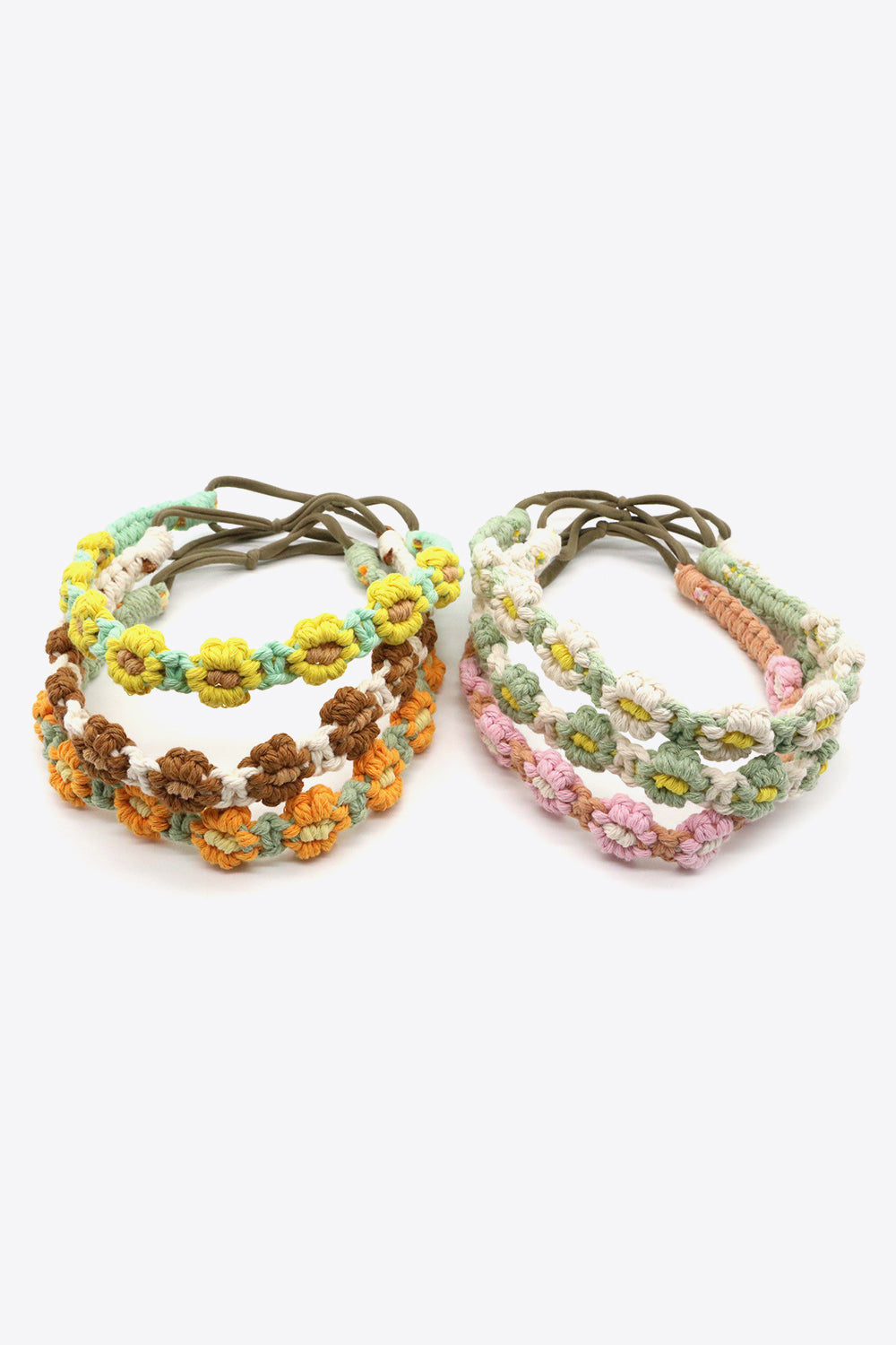 Assorted 2-Pack In My Circle Daisy Macrame Headband - OCEANE