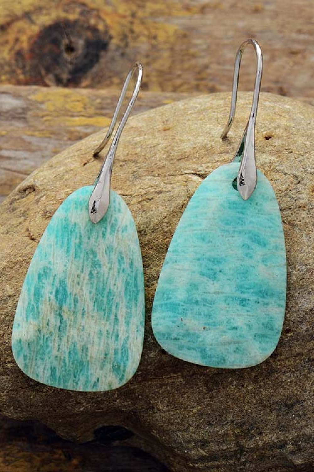 Natural Stone Dangle Earrings - OCEANE