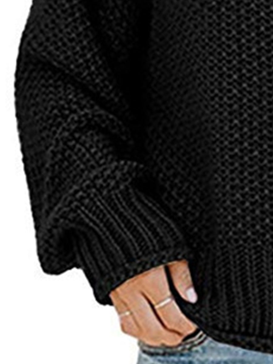 Turtleneck Dropped Shoulder Sweater - OCEANE