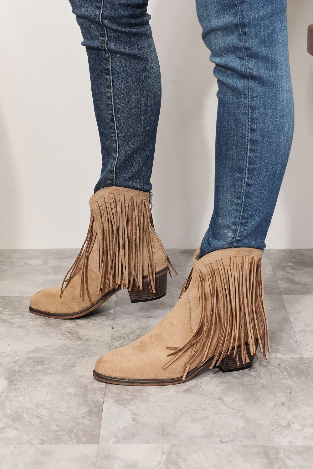 Legend Women's Fringe Cowboy Western Ankle Boots - OCEANE