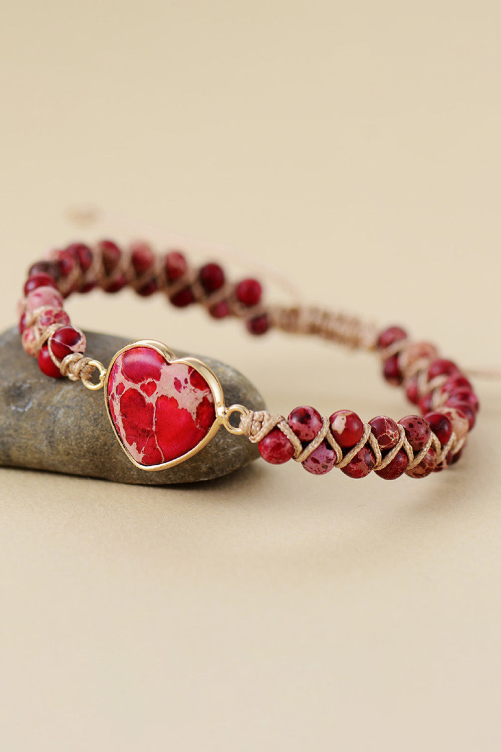 Handmade Heart Shape Natural Stone Bracelet - OCEANE