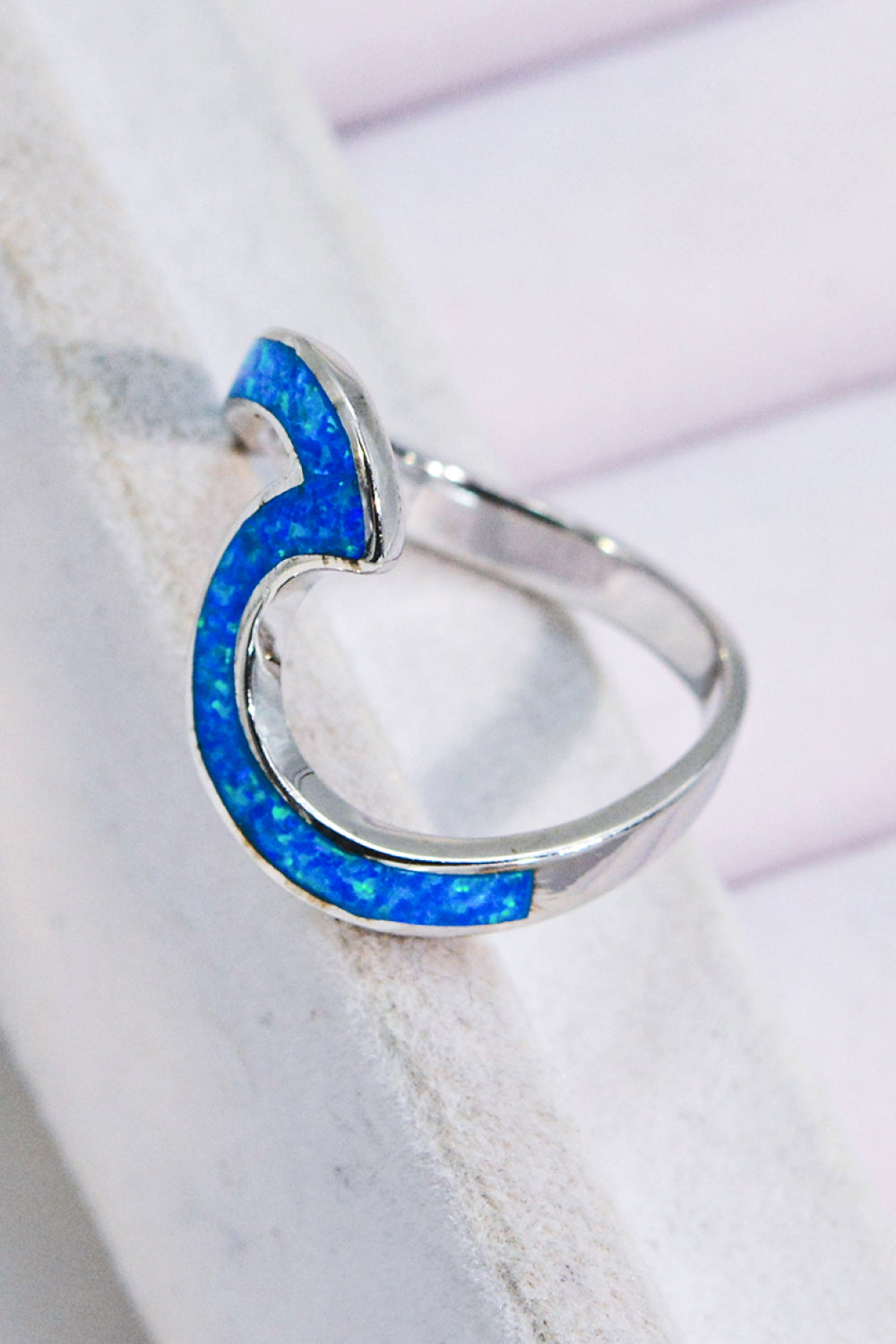 Opal Contrast 925 Sterling Silver Ring - OCEANE