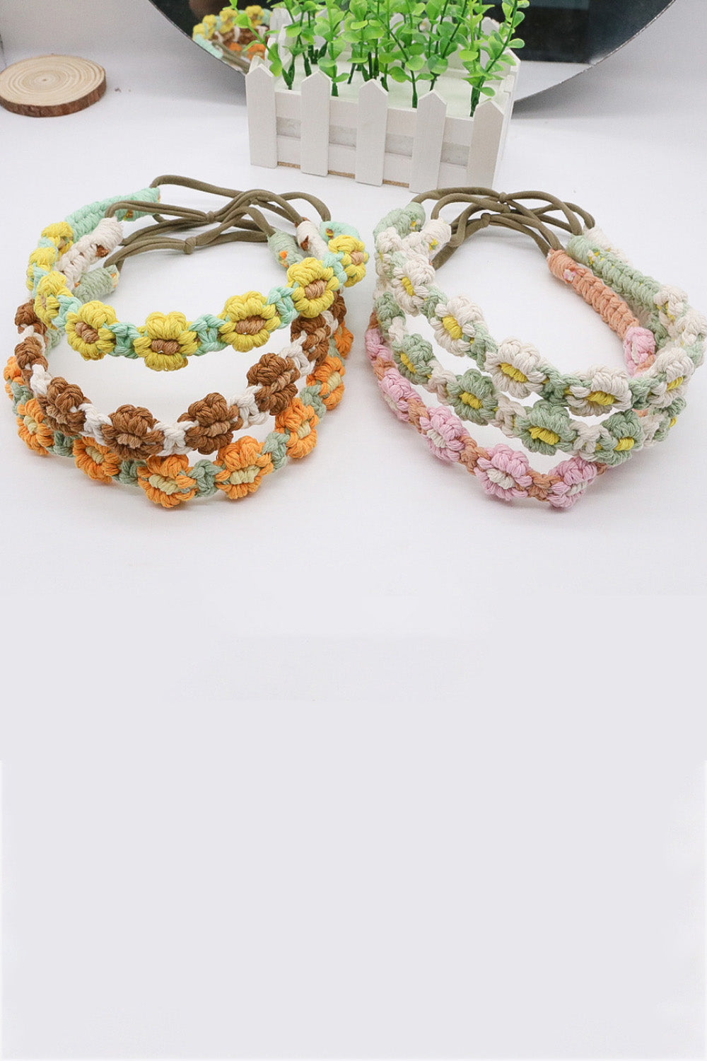 Assorted 2-Pack In My Circle Daisy Macrame Headband - OCEANE