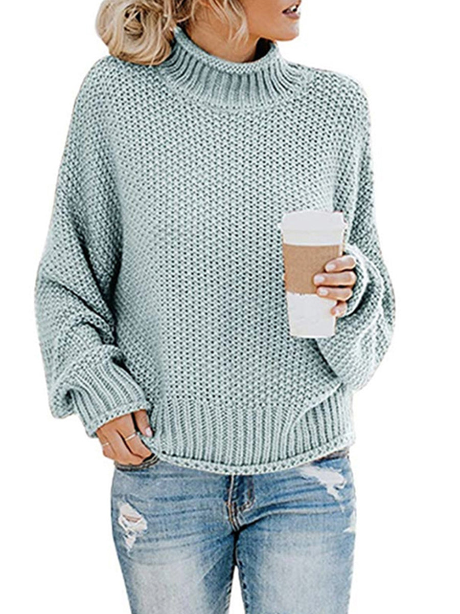 Turtleneck Dropped Shoulder Sweater - OCEANE