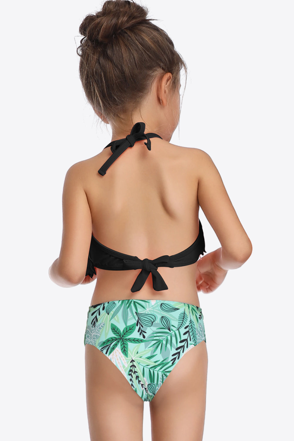 Printed Halter Neck Fringed Two-Piece Swim Set 4T, 5T, 6, 7, 8, 9 - OCEANE