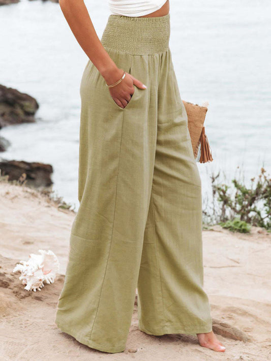 Women's Casual wide-leg Cotton Loose Trouser Pants