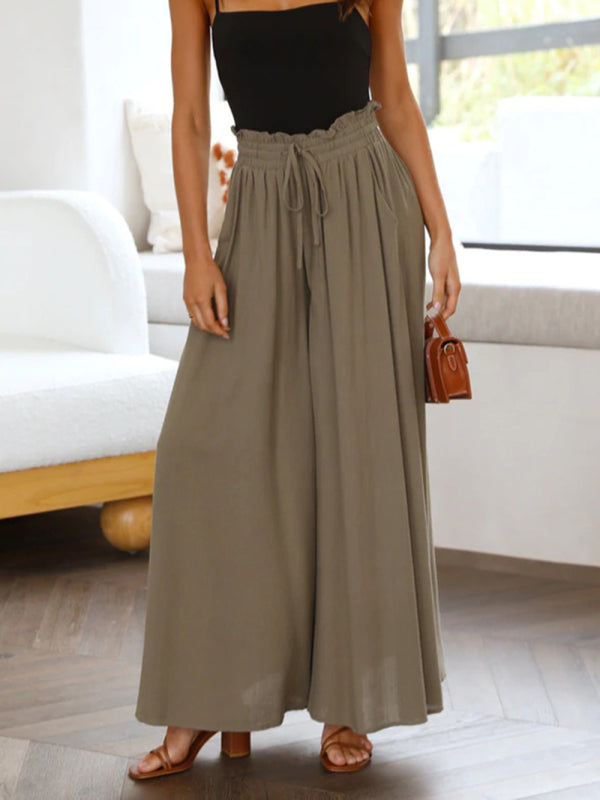 Casual wide-leg loose flowing style casual fashion trousers