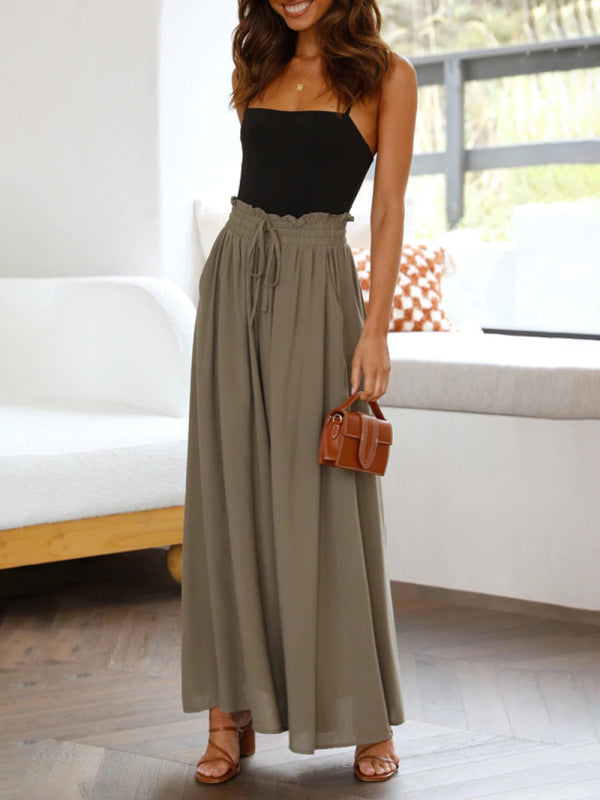 Casual wide-leg loose flowing style casual fashion trousers