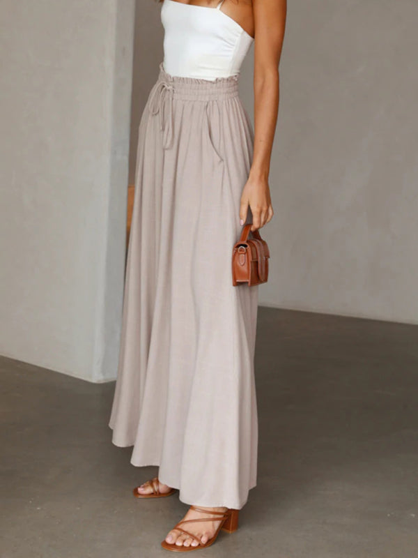 Casual wide-leg loose flowing style casual fashion trousers