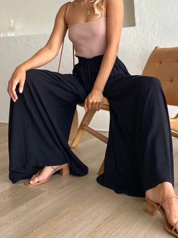 Casual wide-leg loose flowing style casual fashion trousers