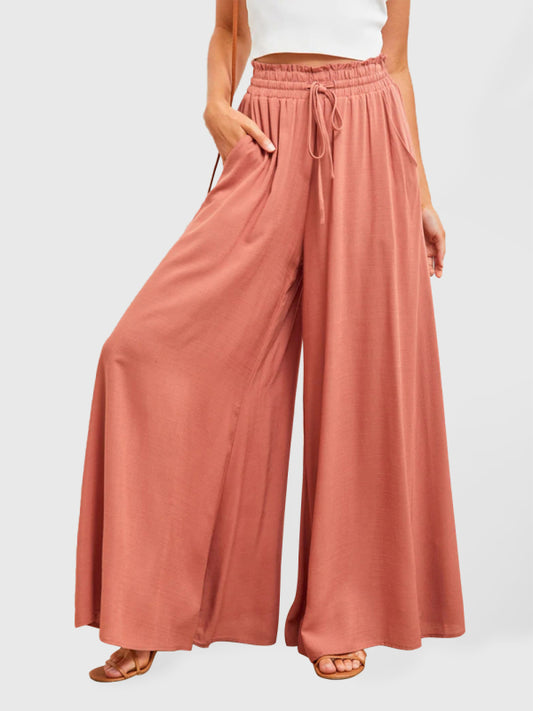 Women's beautiful flowing wide leg casual dress pants  OCEANE