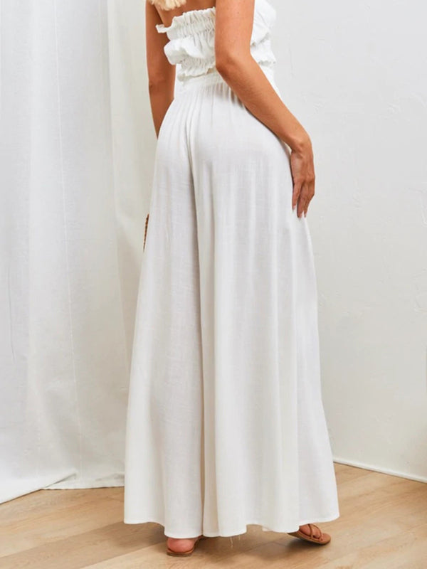 Casual wide-leg loose flowing style casual fashion trousers
