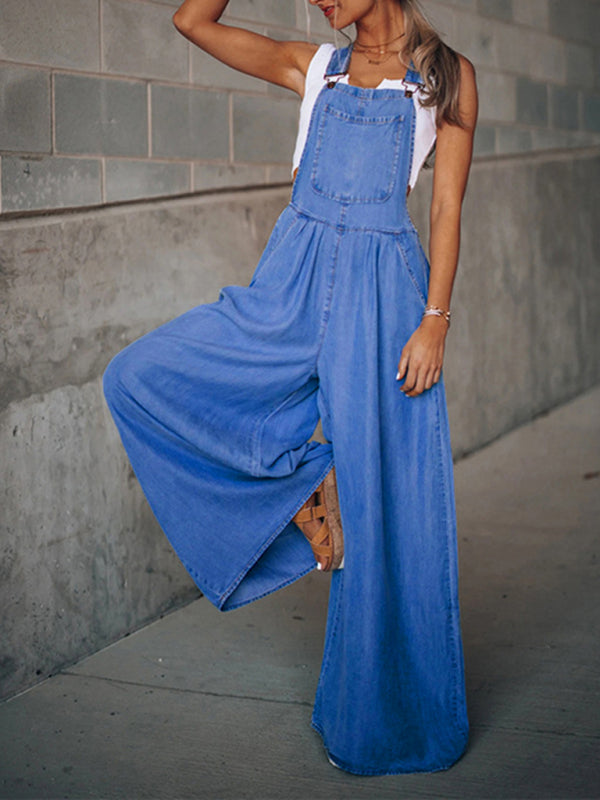 Women's Loose Casual Fashion Denim Overalls - OCEANE