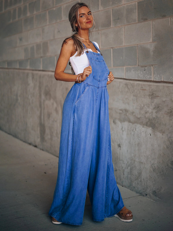 Women's Loose Casual Fashion Denim Overalls - OCEANE