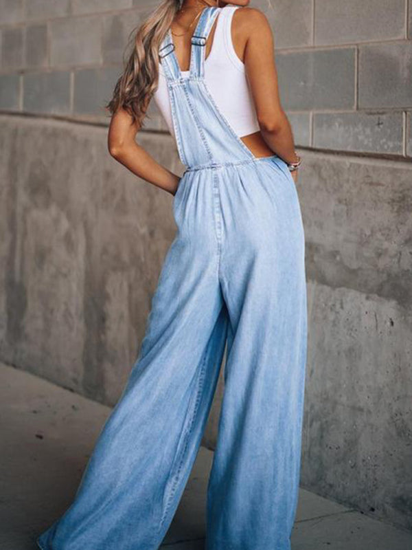 Women's Loose Casual Fashion Denim Overalls - OCEANE
