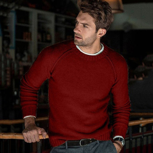 Men's round neck slim fit tops and sweaters